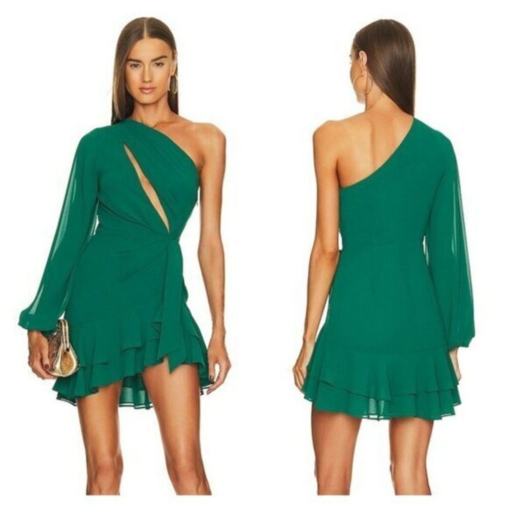 Michael Costello xREVOLVE Sunny Mini Dress Emerald